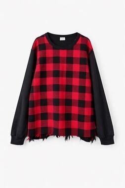 Dries Van Noten Plaid Wool Blend Sweatshirt Buffalo Check